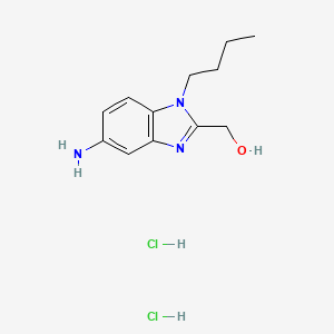 molecular formula C12H19Cl2N3O B7855846 (5-amino-1-butyl-1H-benzo[d]imidazol-2-yl)methanol dihydrochloride 