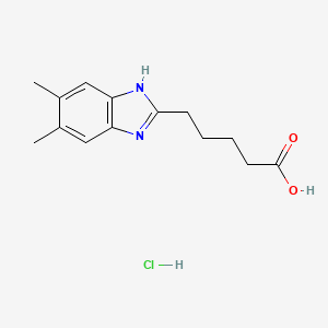 molecular formula C14H19ClN2O2 B7855854 5-(5,6-dimethyl-1H-benzo[d]imidazol-2-yl)pentanoic acid hydrochloride 