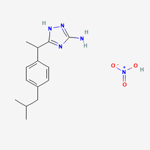 molecular formula C14H21N5O3 B7855866 5-(1-(4-isobutylphenyl)ethyl)-1H-1,2,4-triazol-3-amine nitrate 