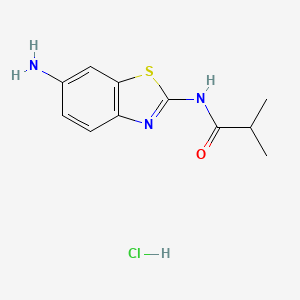 molecular formula C11H14ClN3OS B7855877 N-(6-aminobenzo[d]thiazol-2-yl)isobutyramide hydrochloride 