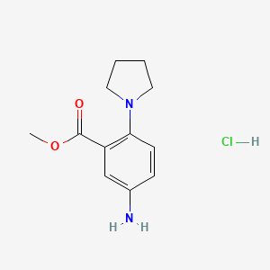 molecular formula C12H17ClN2O2 B7855880 Methyl 5-amino-2-(pyrrolidin-1-yl)benzoate hydrochloride 