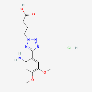 molecular formula C13H18ClN5O4 B7855883 4-(5-(2-amino-4,5-dimethoxyphenyl)-2H-tetrazol-2-yl)butanoic acid hydrochloride 