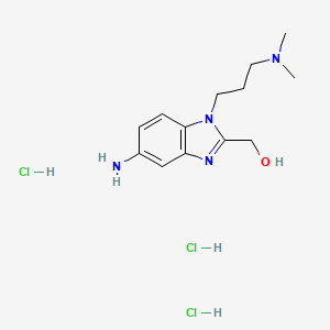 molecular formula C13H23Cl3N4O B7855890 (5-amino-1-(3-(dimethylamino)propyl)-1H-benzo[d]imidazol-2-yl)methanol trihydrochloride 