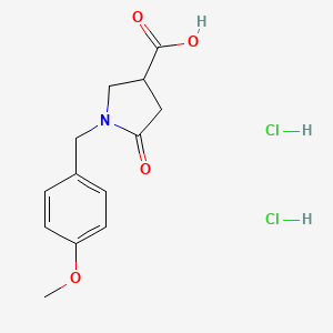 molecular formula C13H17Cl2NO4 B7855909 1-(4-Methoxybenzyl)-5-oxopyrrolidine-3-carboxylic acid dihydrochloride 