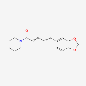 molecular formula C17H19NO3 B7855952 Piperidine, 1-(5-(1,3-benzodioxol-5-yl)-1-oxo-2,4-pentadienyl)- 