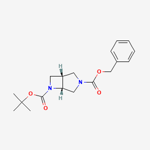 molecular formula C18H24N2O4 B7856042 3,6-Diazabicyclo[3.2.0]heptane-3,6-dicarboxylic acid,6-(1,1-dimethylethyl) 3-(phenylmethyl) ester, (1S,5R)- 