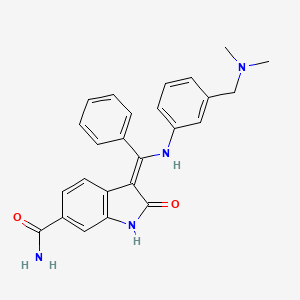 molecular formula C25H24N4O2 B7856095 (3Z)-3-[[3-[(dimethylamino)methyl]anilino]-phenylmethylidene]-2-oxo-1H-indole-6-carboxamide 