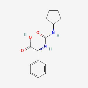 molecular formula C14H18N2O3 B7856135 (R)-2-(3-cyclopentylureido)-2-phenylacetic acid 