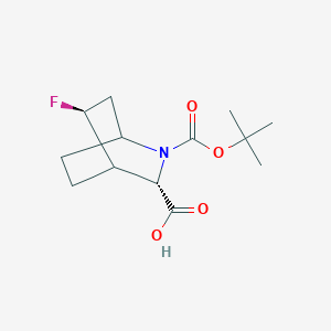 molecular formula C13H20FNO4 B7856141 (3S,5S)-5-fluoro-2-[(2-methylpropan-2-yl)oxycarbonyl]-2-azabicyclo[2.2.2]octane-3-carboxylic acid 