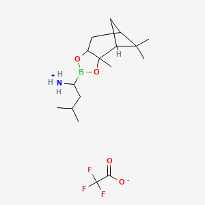 molecular formula C17H29BF3NO4 B7856216 [3-Methyl-1-(2,9,9-trimethyl-3,5-dioxa-4-boratricyclo[6.1.1.02,6]decan-4-yl)butyl]azanium;2,2,2-trifluoroacetate 