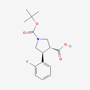 molecular formula C16H20FNO4 B7856252 Boc-trans-4-(2-fluoro-phenyl)-pyrrolidine-3-carboxylic acid 