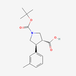 molecular formula C17H23NO4 B7856259 (3R,4S)-rel-1-(tert-Butoxycarbonyl)-4-(m-tolyl)pyrrolidine-3-carboxylic acid 