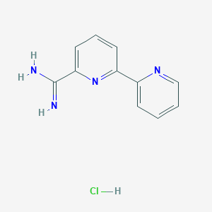 molecular formula C11H11ClN4 B7856282 [2,2'-Bipyridine]-6-carboximidamide hydrochloride CAS No. 219745-75-2