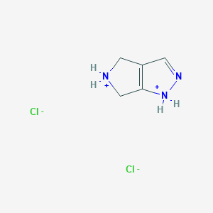 molecular formula C5H9Cl2N3 B7856289 1,4,5,6-Tetrahydropyrrolo[3,4-c]pyrazole-1,5-diium;dichloride 