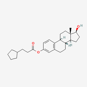 molecular formula C26H36O3 B7856317 Estra-1,3,5(10)-triene-3,17-diol (17beta)-, 3-cyclopentanepropanoate CAS No. 41460-44-0