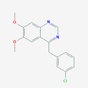 molecular formula C17H15ClN2O2 B7856357 4-[(3-Chlorophenyl)methyl]-6,7-dimethoxyquinazoline 