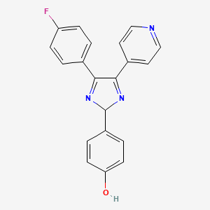 molecular formula C20H14FN3O B7856368 4-(4-(4-fluorophenyl)-5-(pyridin-4-yl)-2H-imidazol-2-yl)phenol 