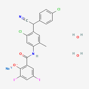 molecular formula C22H17Cl2I2N2NaO4 B7856434 Closantel sodium dihydrate 