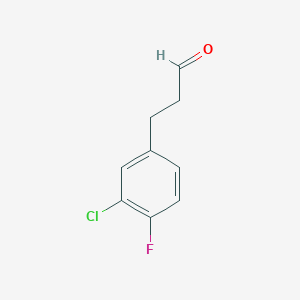 molecular formula C9H8ClFO B7856471 3-(3-Chloro-4-fluorophenyl)propanal CAS No. 1057671-07-4