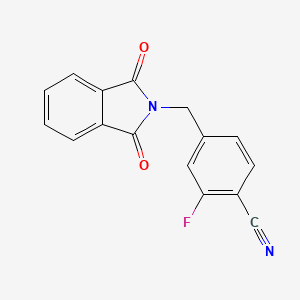 molecular formula C16H9FN2O2 B7856532 4-((1,3-Dioxoisoindolin-2-yl)methyl)-2-fluorobenzonitrile 