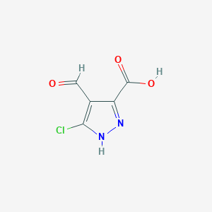 molecular formula C5H3ClN2O3 B7856595 5-chloro-4-formyl-1H-pyrazole-3-carboxylic acid 