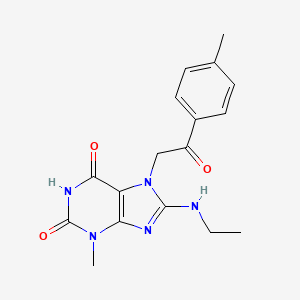 molecular formula C17H19N5O3 B7856635 8-(ethylamino)-3-methyl-7-(2-oxo-2-(p-tolyl)ethyl)-1H-purine-2,6(3H,7H)-dione 