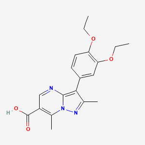 molecular formula C19H21N3O4 B7856670 3-(3,4-Diethoxyphenyl)-2,7-dimethylpyrazolo[1,5-a]pyrimidine-6-carboxylic acid 