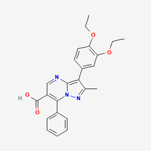 molecular formula C24H23N3O4 B7856677 3-(3,4-Diethoxyphenyl)-2-methyl-7-phenylpyrazolo[1,5-a]pyrimidine-6-carboxylic acid 