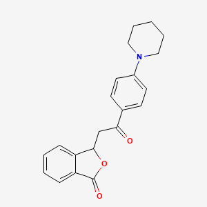 molecular formula C21H21NO3 B7856746 3-{2-oxo-2-[4-(piperidin-1-yl)phenyl]ethyl}-2-benzofuran-1(3H)-one 