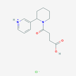 molecular formula C14H19ClN2O3 B7856821 4-Oxo-4-(2-pyridin-1-ium-3-ylpiperidin-1-yl)butanoic acid;chloride 