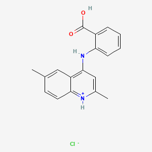 molecular formula C18H17ClN2O2 B7856860 2-[(2,6-Dimethylquinolin-1-ium-4-yl)amino]benzoic acid;chloride 
