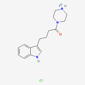 molecular formula C16H22ClN3O B7856868 4-(1H-indol-3-yl)-1-piperazin-4-ium-1-ylbutan-1-one;chloride 