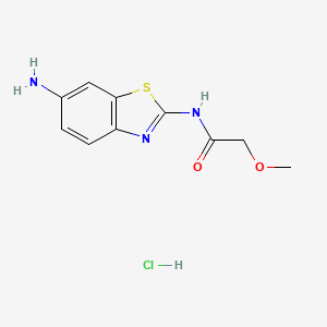 molecular formula C10H12ClN3O2S B7856890 N-(6-aminobenzo[d]thiazol-2-yl)-2-methoxyacetamide hydrochloride 