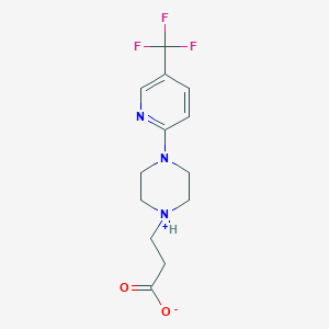 molecular formula C13H16F3N3O2 B7856902 3-[4-[5-(Trifluoromethyl)pyridin-2-yl]piperazin-1-ium-1-yl]propanoate 