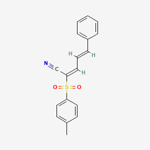 molecular formula C18H15NO2S B7856906 2-(4-Methylbenzenesulfonyl)-5-phenylpenta-2,4-dienenitrile 