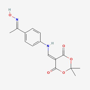 molecular formula C15H16N2O5 B7856908 5-[({4-[1-(Hydroxyimino)ethyl]phenyl}amino)methylidene]-2,2-dimethyl-1,3-dioxane-4,6-dione 