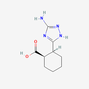molecular formula C9H14N4O2 B7856987 (1R,2S)-2-(5-amino-1H-1,2,4-triazol-3-yl)cyclohexanecarboxylic acid 