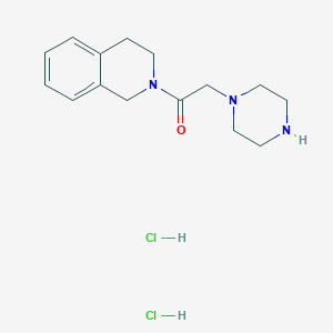 molecular formula C15H23Cl2N3O B7856989 1-(3,4-dihydroisoquinolin-2(1H)-yl)-2-(piperazin-1-yl)ethanone dihydrochloride 