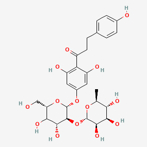 1-[4-[(2R,3S,4R,6S)-4,5-dihydroxy-6-(hydroxymethyl)-3-[(2S,3R,4R,5R,6S)-3,4,5-trihydroxy-6-methyloxan-2-yl]oxyoxan-2-yl]oxy-2,6-dihydroxyphenyl]-3-(4-hydroxyphenyl)propan-1-one