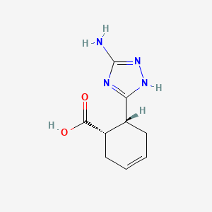 molecular formula C9H12N4O2 B7857031 (1S,6R)-6-(5-amino-1H-1,2,4-triazol-3-yl)cyclohex-3-enecarboxylic acid 