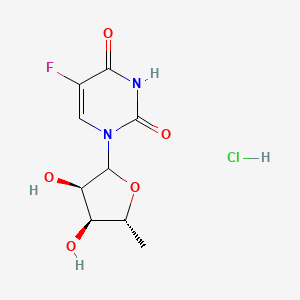 molecular formula C9H12ClFN2O5 B7857039 1-[(3R,4S,5R)-3,4-dihydroxy-5-methyloxolan-2-yl]-5-fluoropyrimidine-2,4-dione;hydrochloride 