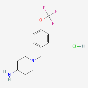 molecular formula C13H18ClF3N2O B7857051 1-(4-(Trifluoromethoxy)benzyl)piperidin-4-amine hydrochloride 