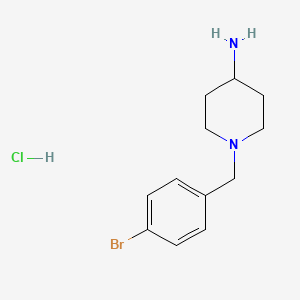 molecular formula C12H18BrClN2 B7857065 1-(4-Bromobenzyl)piperidin-4-amine hydrochloride 