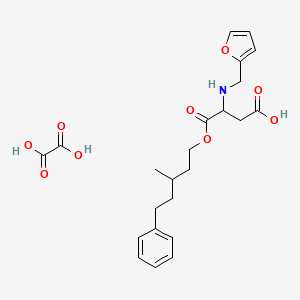 molecular formula C23H29NO9 B7857081 3-(Furan-2-ylmethylamino)-4-(3-methyl-5-phenylpentoxy)-4-oxobutanoic acid;oxalic acid 