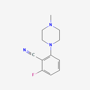 molecular formula C12H14FN3 B7857160 2-Fluoro-6-(4-methylpiperazinyl)benzonitrile CAS No. 96783-86-7