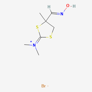 molecular formula C7H13BrN2OS2 B7857181 [4-(Hydroxyimino-methyl)-4-methyl-[1,3]dithiolan-2-ylidene]-dimethyl-ammonium 