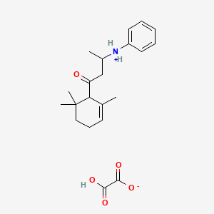 molecular formula C21H29NO5 B7857188 2-Hydroxy-2-oxoacetate;[4-oxo-4-(2,6,6-trimethylcyclohex-2-en-1-yl)butan-2-yl]-phenylazanium 