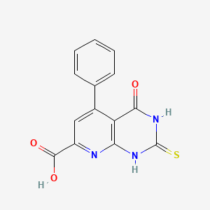 molecular formula C14H9N3O3S B7857198 4-Oxo-5-phenyl-2-sulfanyl-1,4-dihydropyrido[2,3-d]pyrimidine-7-carboxylic acid 