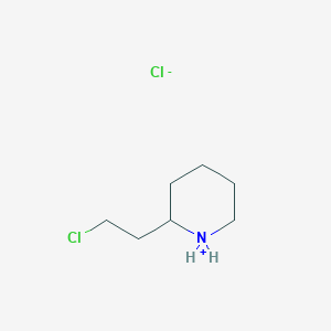 molecular formula C7H15Cl2N B7857203 2-(2-Chloroethyl)piperidin-1-ium chloride 