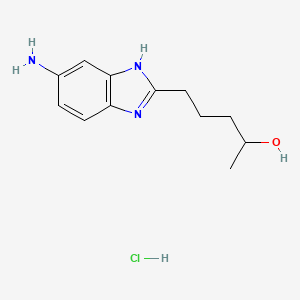 molecular formula C12H18ClN3O B7857224 5-(5-amino-1H-benzo[d]imidazol-2-yl)pentan-2-ol hydrochloride 